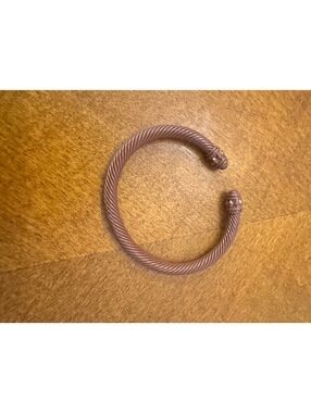 Twisted Rope Style Open Cuff Bracelet with Decorative Ends 559